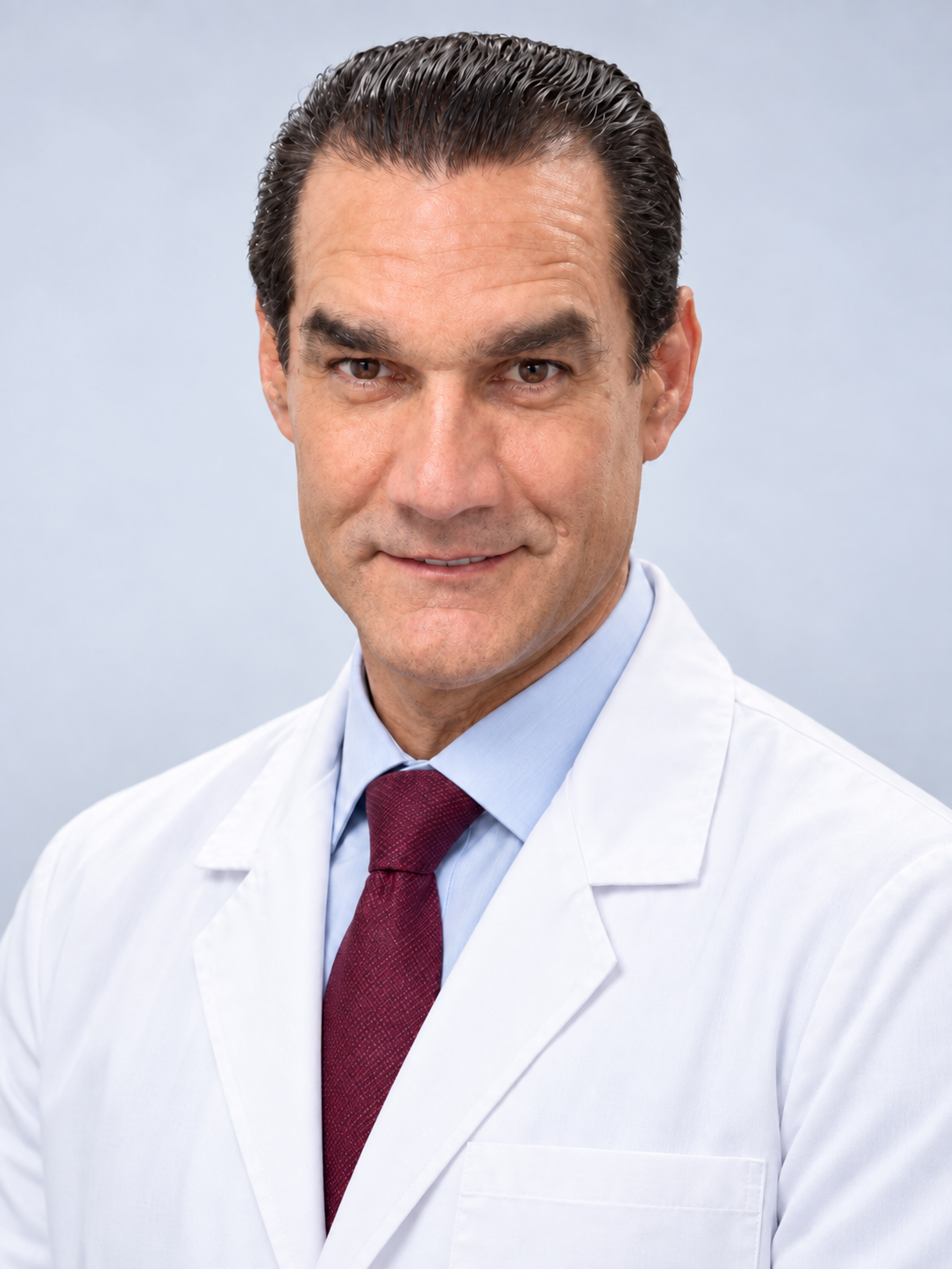 AI-created white-coat portrait of Dr. Alejandro Bolaños Muñoz